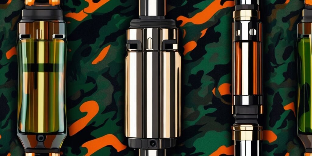 Une image montrant une Geekvape avec un motif de camouflage.